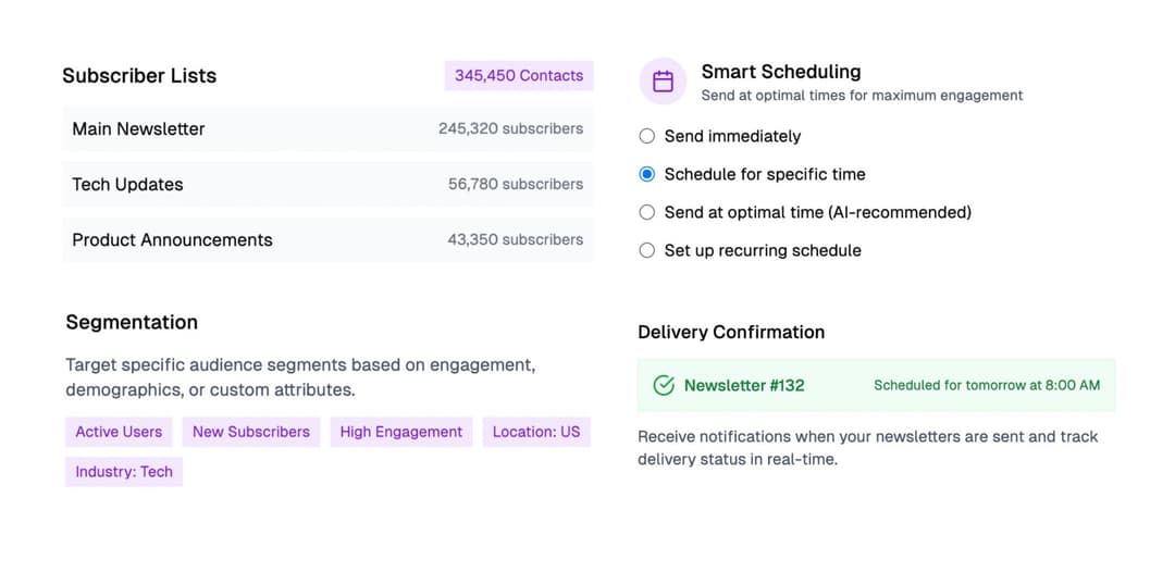 Built-in Email Delivery